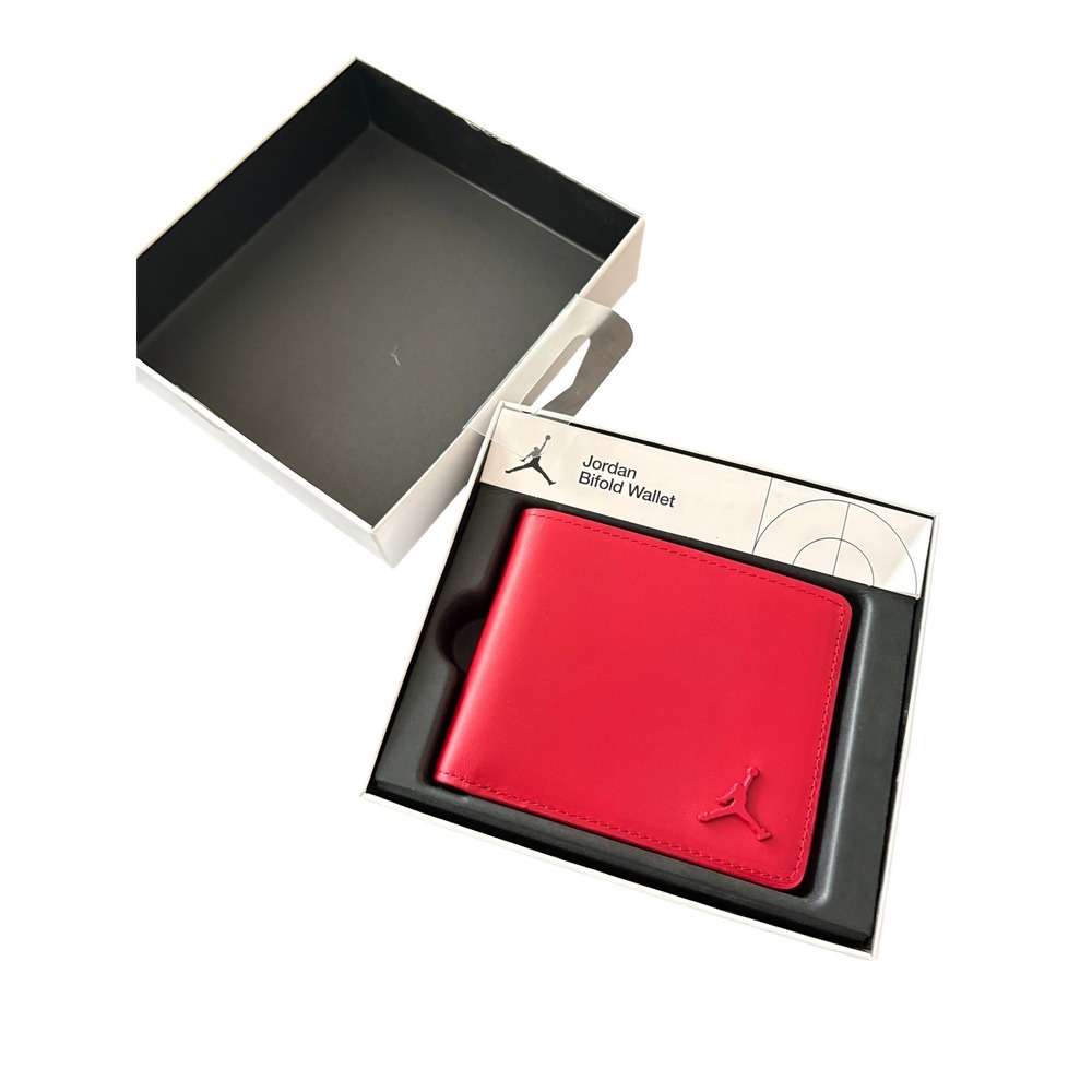 Nike Jordan Jumpman Ingot Bifold Wallet Gym Red Leather MA0819-R78 Mens New